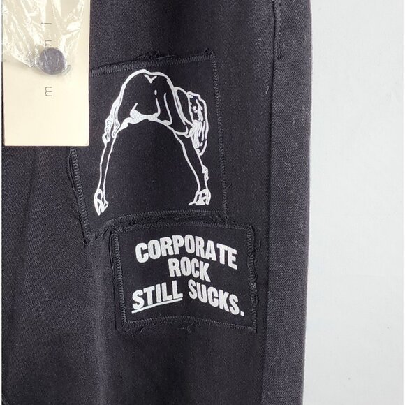 mnml Jeans Mens 40 Vintage Black New Order Corporate Rock Still Sucks Denim NWT - Picture 5 of 16